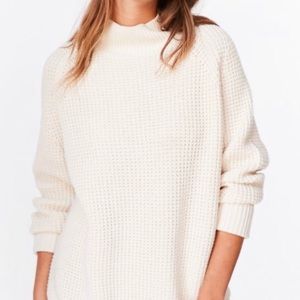 Urban Outfitters Cream Waffle Knit Sweater